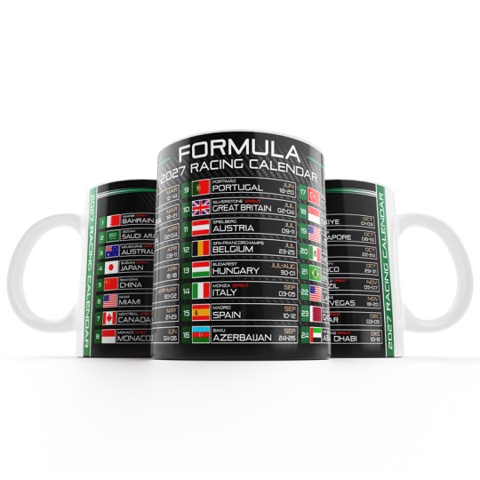 Formula 1 2027 Calendar Mug Formula 1 2027 Calendar Mug