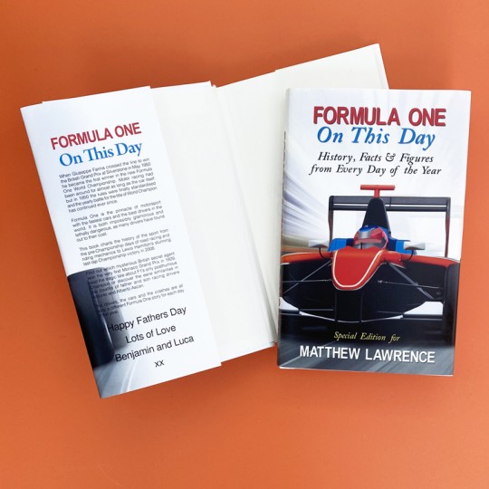 Personalised On This Day Formula 1 Book 