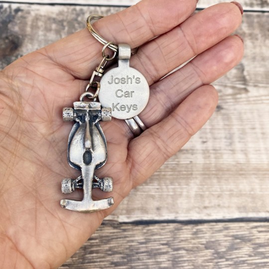 Personalised Formula 1 Pewter Keyring