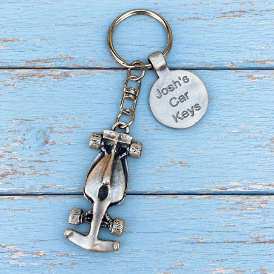 Personalised Formula 1 Pewter Keyring