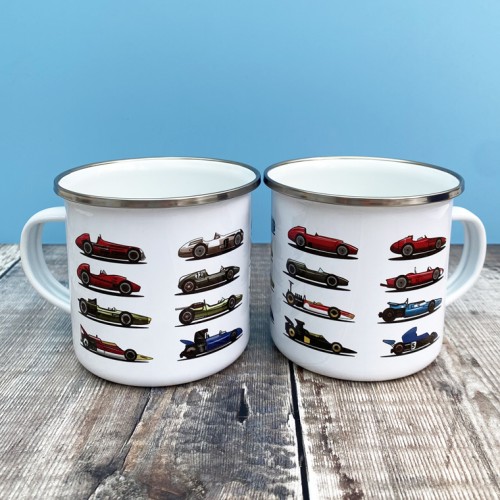 History of Grand Prix Enamel Mug