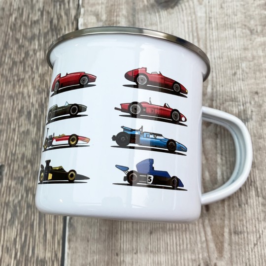 History of Grand Prix Enamel Mug