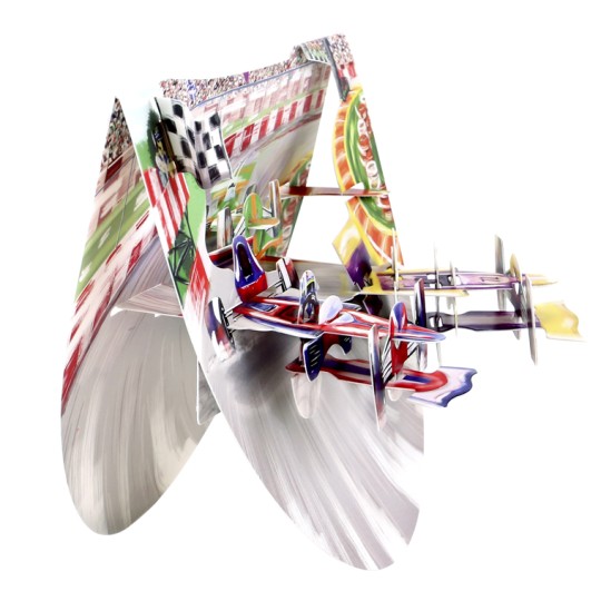Motor Racing 3D Pop Up Greetings Card