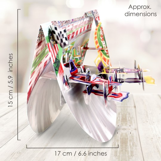 Motor Racing 3D Pop Up Greetings Card