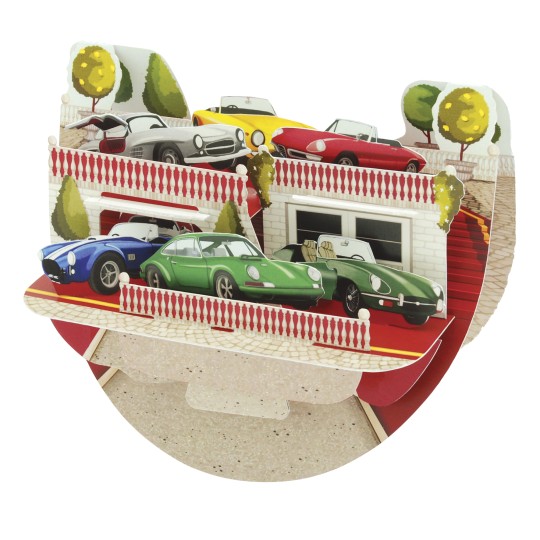 Classic Cars 3D Pop Up Greetings Card
