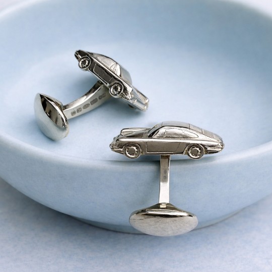 Silver Sports Car Cufflinks