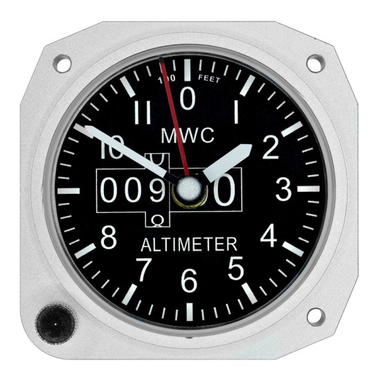 Small Altimeter Desk Clock Silver