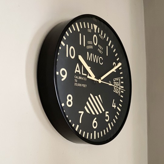 Small Altimeter Wall Clock Black