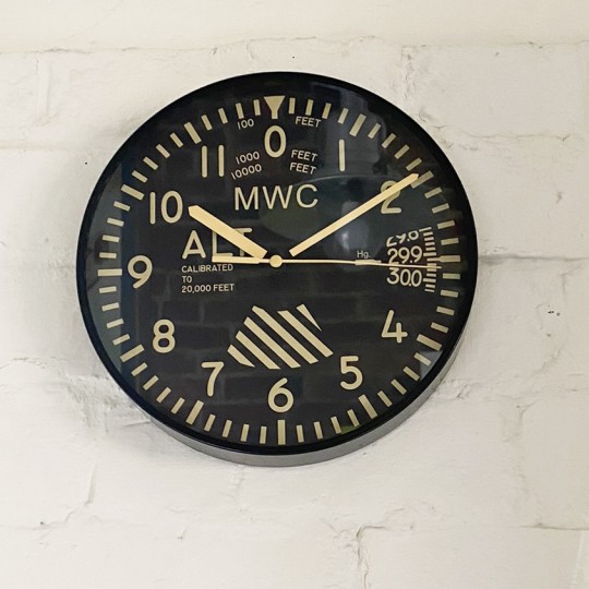 Small Altimeter Wall Clock Black