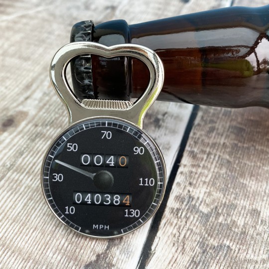 Personalised Black Speedometer Bottle Opener