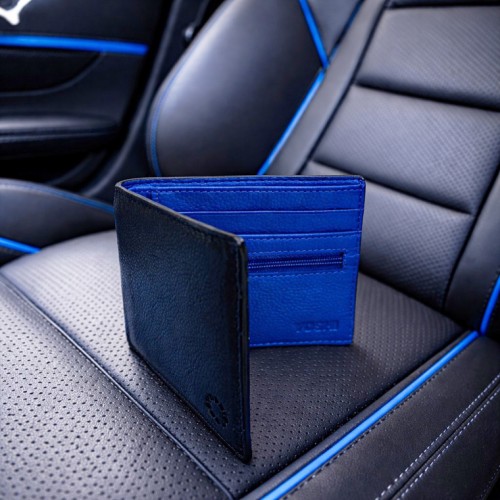 Blue Interior Leather Wallet