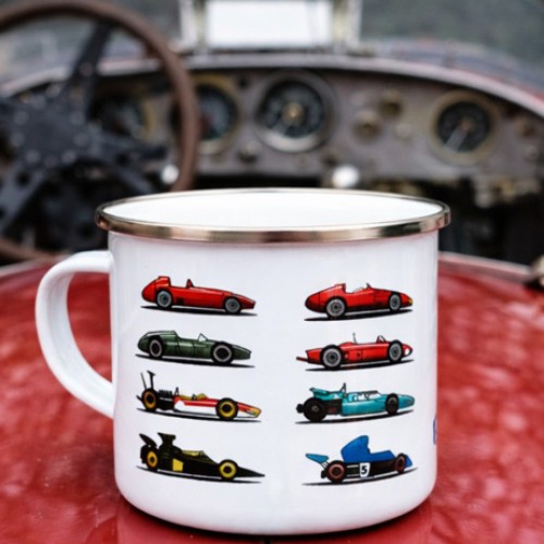 History of Grand Prix Enamel Mug