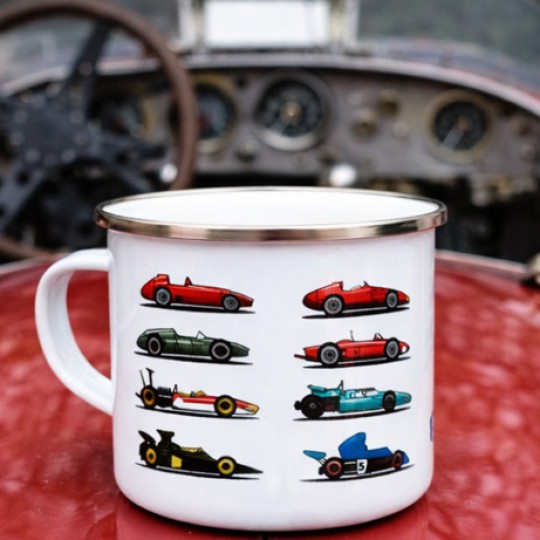 History of Grand Prix Enamel Mug