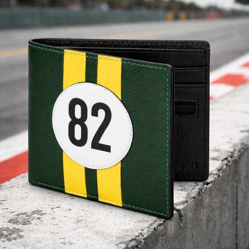No 82 Green Lotus Racing Stripe Wallet