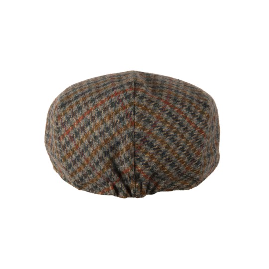 Tweed Flat Cap - Petrol Rust Houndstooth