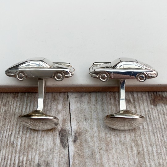 Silver Sports Car Cufflinks