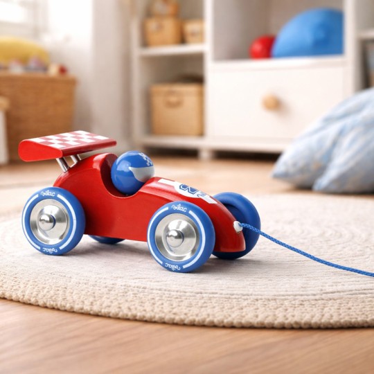 Vilac Pull-Along Toy Car Red and Blue