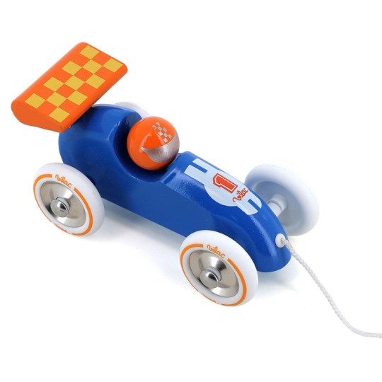 Vilac Pull-Along Toy Car Blue and Orange