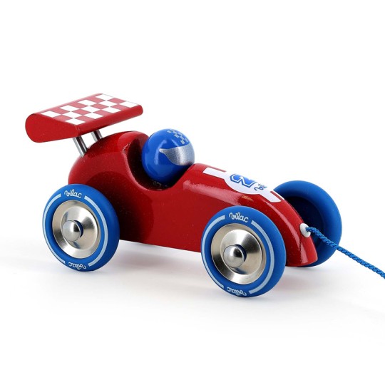Vilac Pull-Along Toy Car Red and Blue
