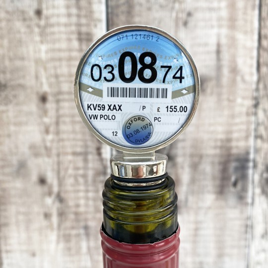 Personalised Tax Disc Bottle Stopper