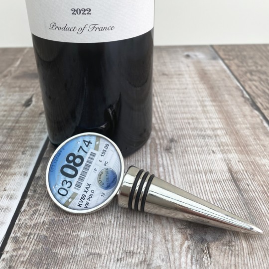 Personalised Tax Disc Bottle Stopper