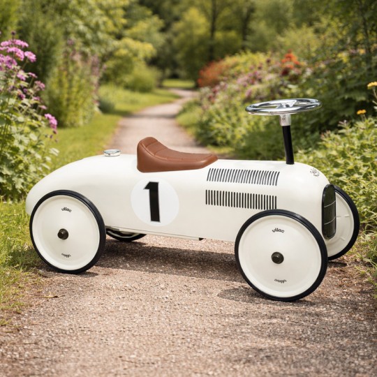 Vilac Metal Ride-On Car White